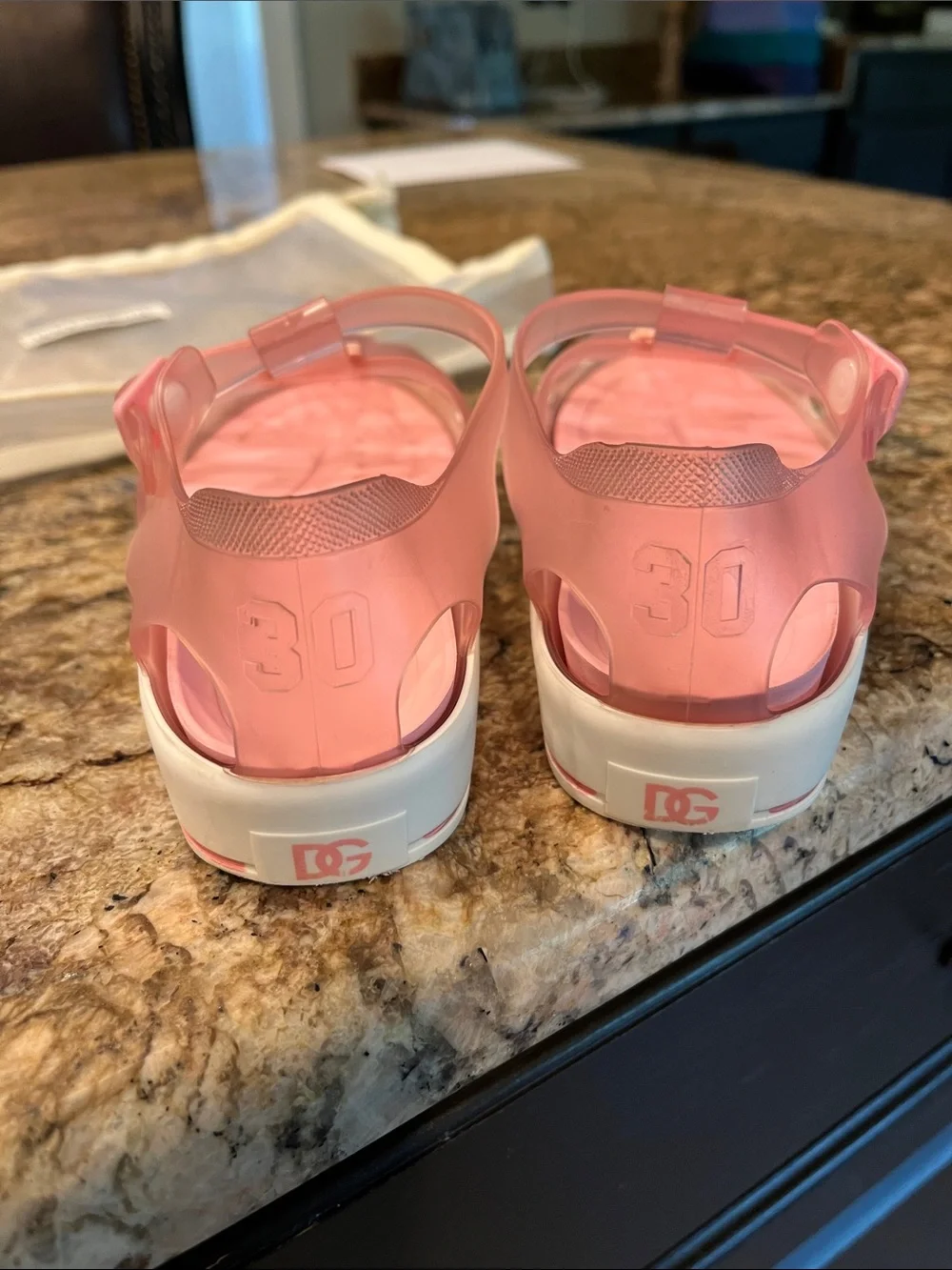Dolce & Gabbana Pink Jelly Kids Sandals with DG Logo